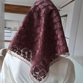 مینی اسکارف گیپور طرح سنگی ابعاد 70 در 70 سانتی متر